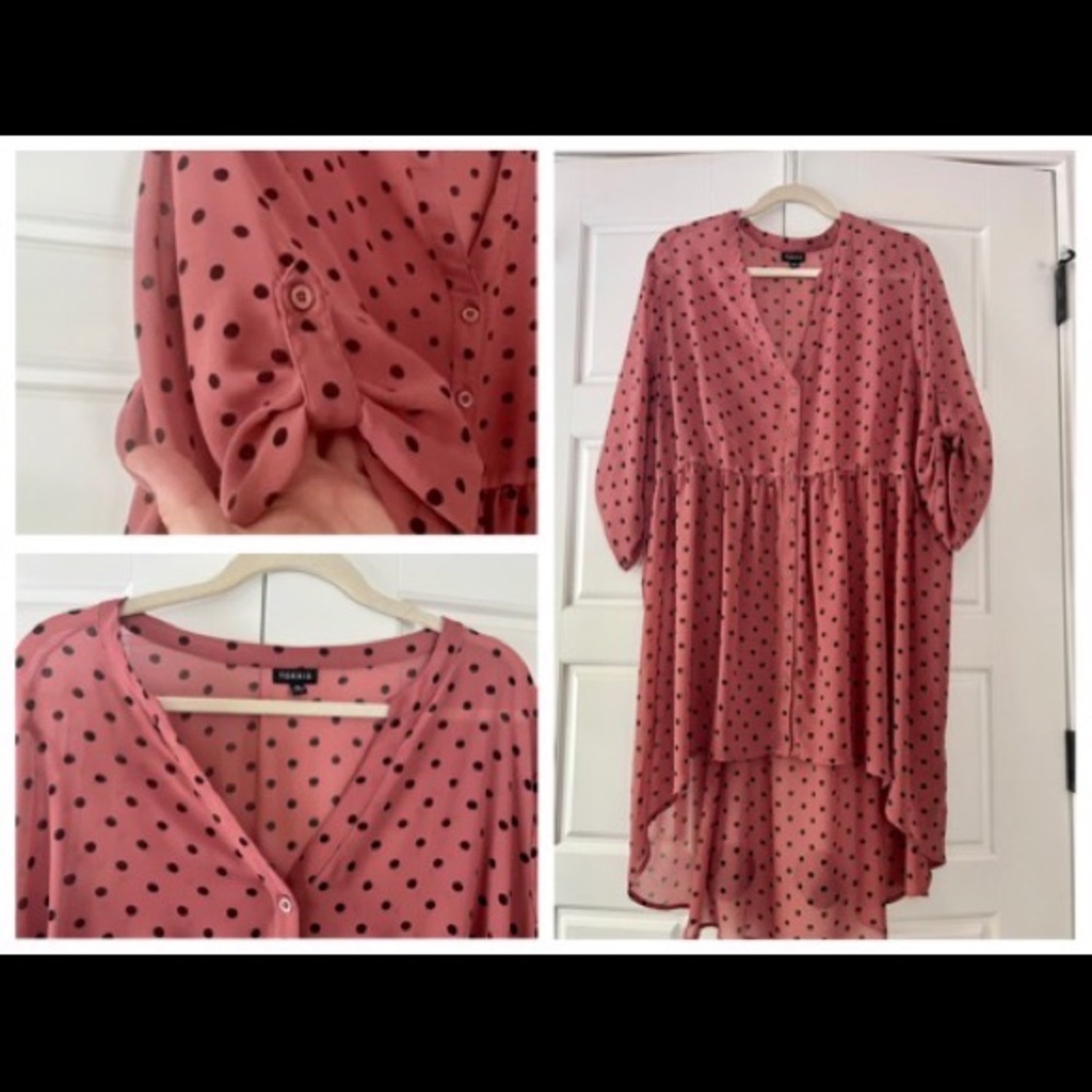 Chiffon babydoll tunic, hi-low. Torrid size 3.